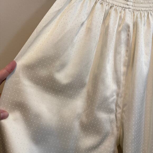 Vintage Christian Dior Designer Pajama Set WomenS/M Cream Satin Sleepwear Lounge - Picture 14 of 15